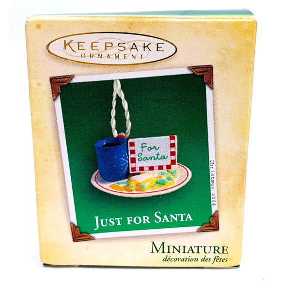 Hallmark JUST FOR SANTA Miniature Keepsake Ornament‎ Cookies Cocoa 2004 - Picture 8 of 12